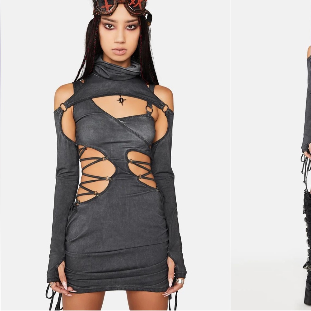 Dolls Kill Modulation Cut out lace up dress